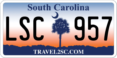 SC license plate LSC957