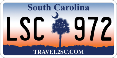 SC license plate LSC972