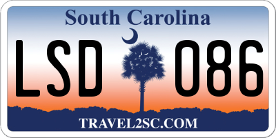 SC license plate LSD086