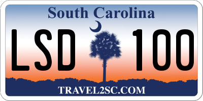 SC license plate LSD100