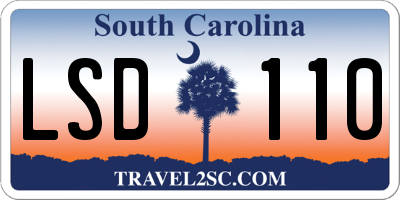 SC license plate LSD110