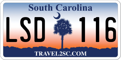 SC license plate LSD116