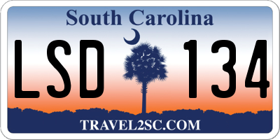 SC license plate LSD134