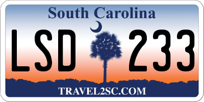 SC license plate LSD233