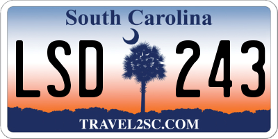 SC license plate LSD243