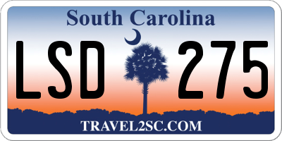 SC license plate LSD275