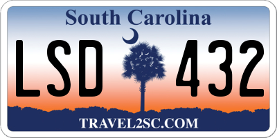 SC license plate LSD432