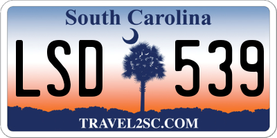 SC license plate LSD539