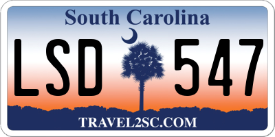 SC license plate LSD547