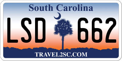SC license plate LSD662