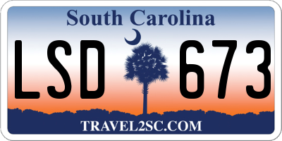 SC license plate LSD673