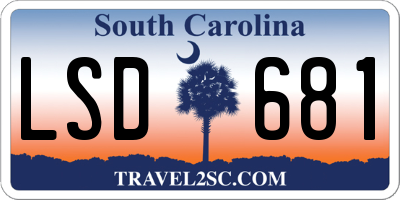 SC license plate LSD681