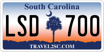 SC license plate LSD700