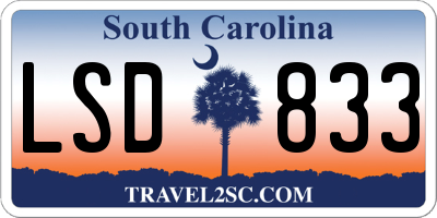 SC license plate LSD833