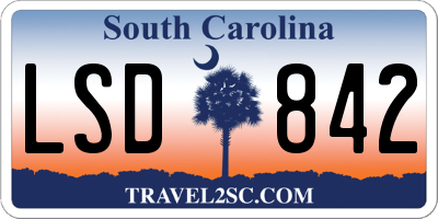 SC license plate LSD842