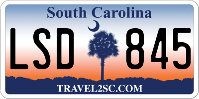 SC license plate LSD845