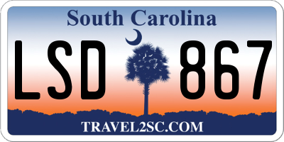 SC license plate LSD867