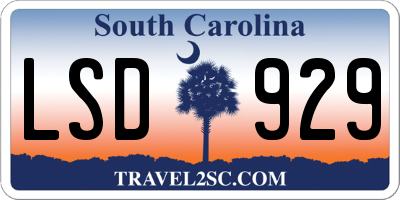SC license plate LSD929