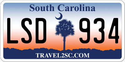 SC license plate LSD934
