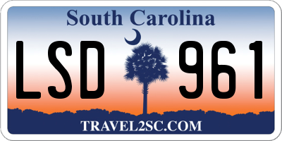 SC license plate LSD961