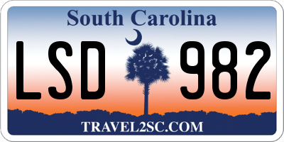 SC license plate LSD982