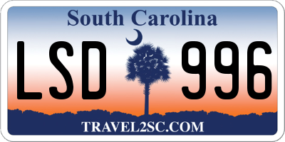 SC license plate LSD996