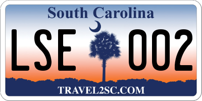 SC license plate LSE002