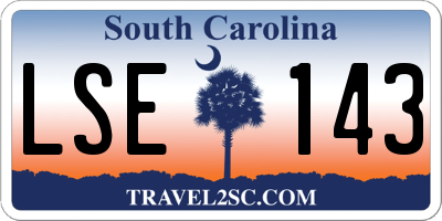 SC license plate LSE143