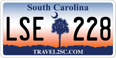 SC license plate LSE228