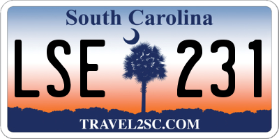 SC license plate LSE231