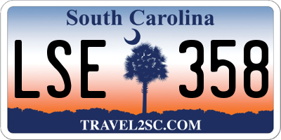 SC license plate LSE358