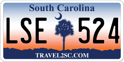 SC license plate LSE524