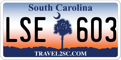 SC license plate LSE603