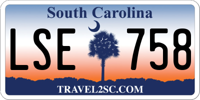 SC license plate LSE758