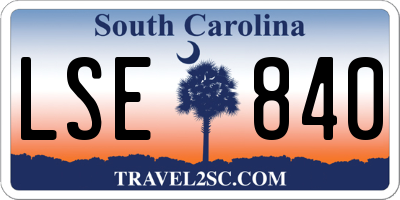 SC license plate LSE840