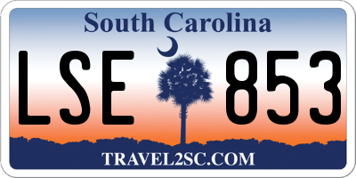 SC license plate LSE853