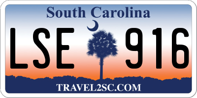 SC license plate LSE916