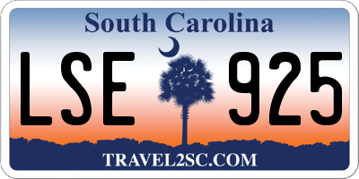 SC license plate LSE925