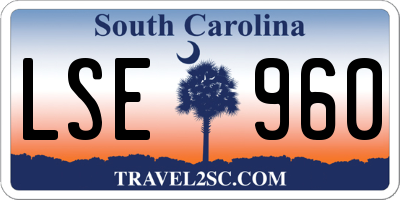 SC license plate LSE960