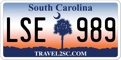 SC license plate LSE989