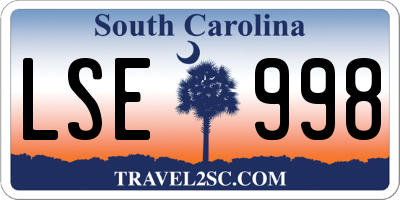 SC license plate LSE998