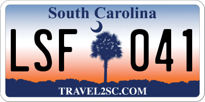 SC license plate LSF041