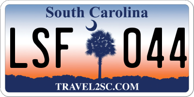 SC license plate LSF044