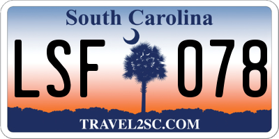 SC license plate LSF078
