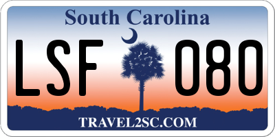 SC license plate LSF080