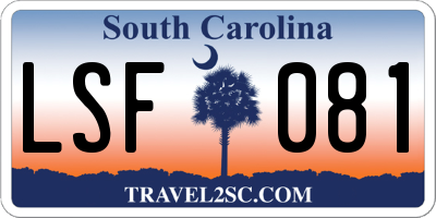 SC license plate LSF081