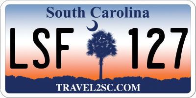 SC license plate LSF127