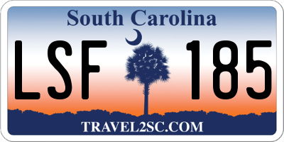 SC license plate LSF185