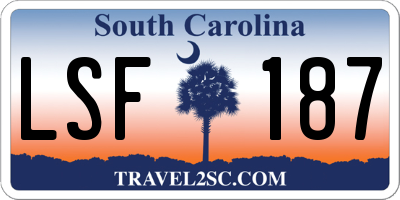 SC license plate LSF187