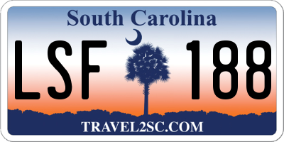 SC license plate LSF188